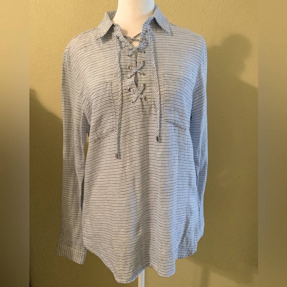 Lands End Linen Shirt Size 8